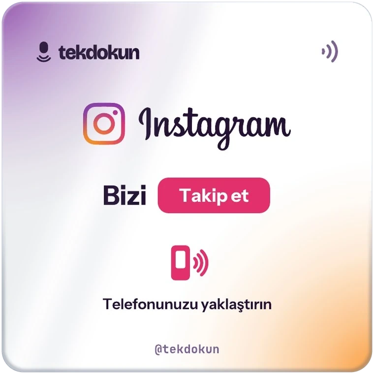 Instagram kartı, beyaz, 8 × 8 cm pleksi